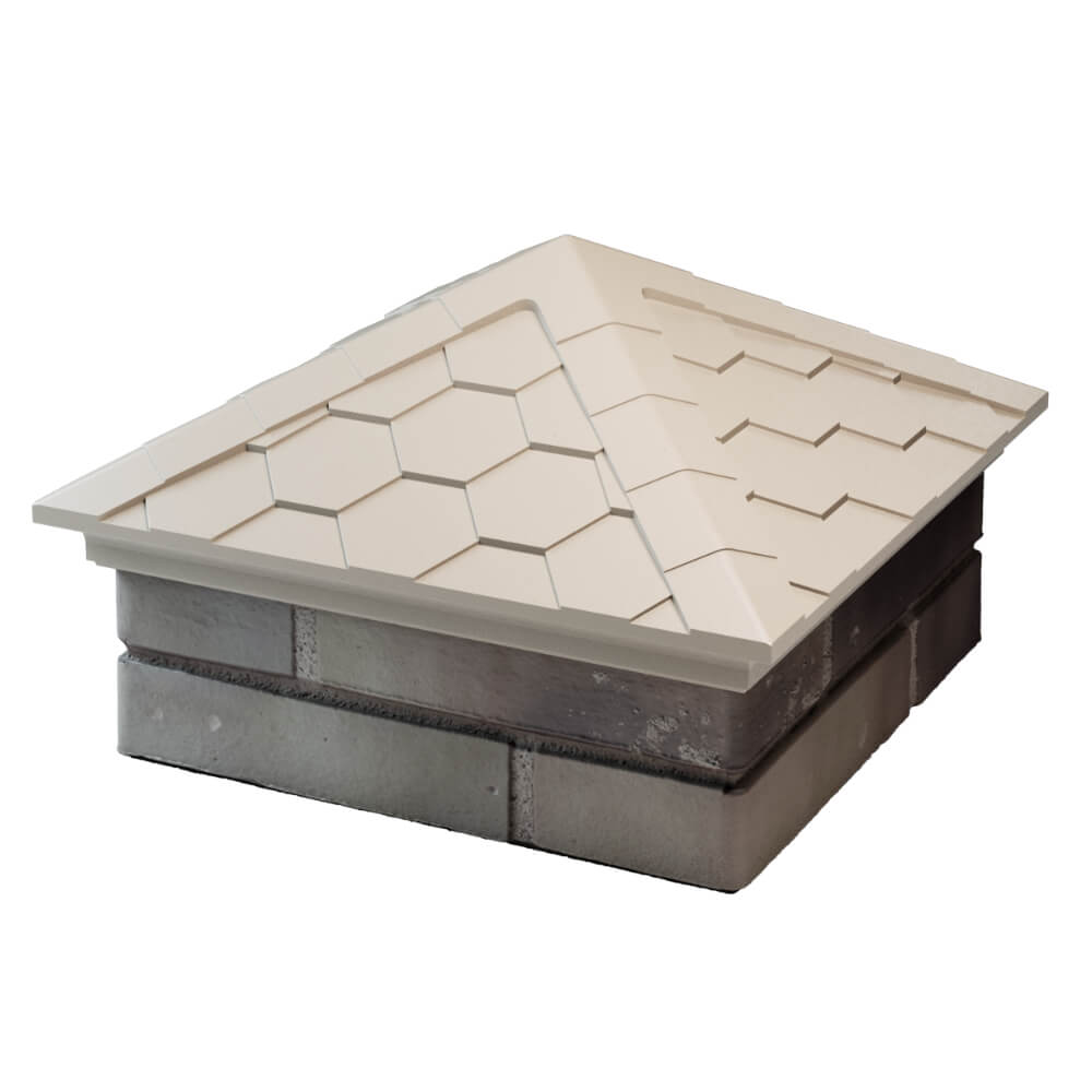 Колпак Zking Эверест Бежевый на столб 1.5х1.5 кирпича (390х390мм) в Воскресенске фото