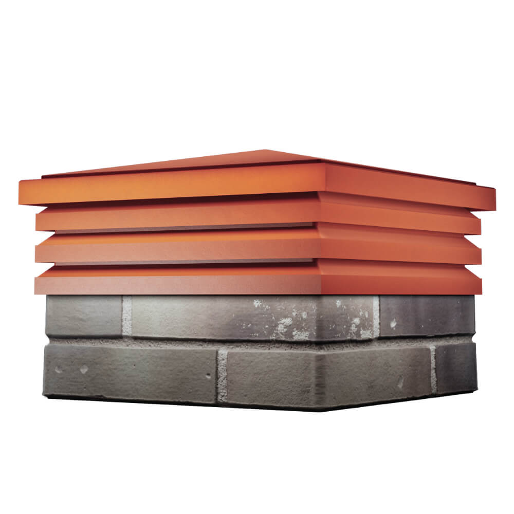 Колпак Zking Бона ХайТек Красный на столб 1.5х1.5 кирпича (385х385мм) в Воскресенске фото