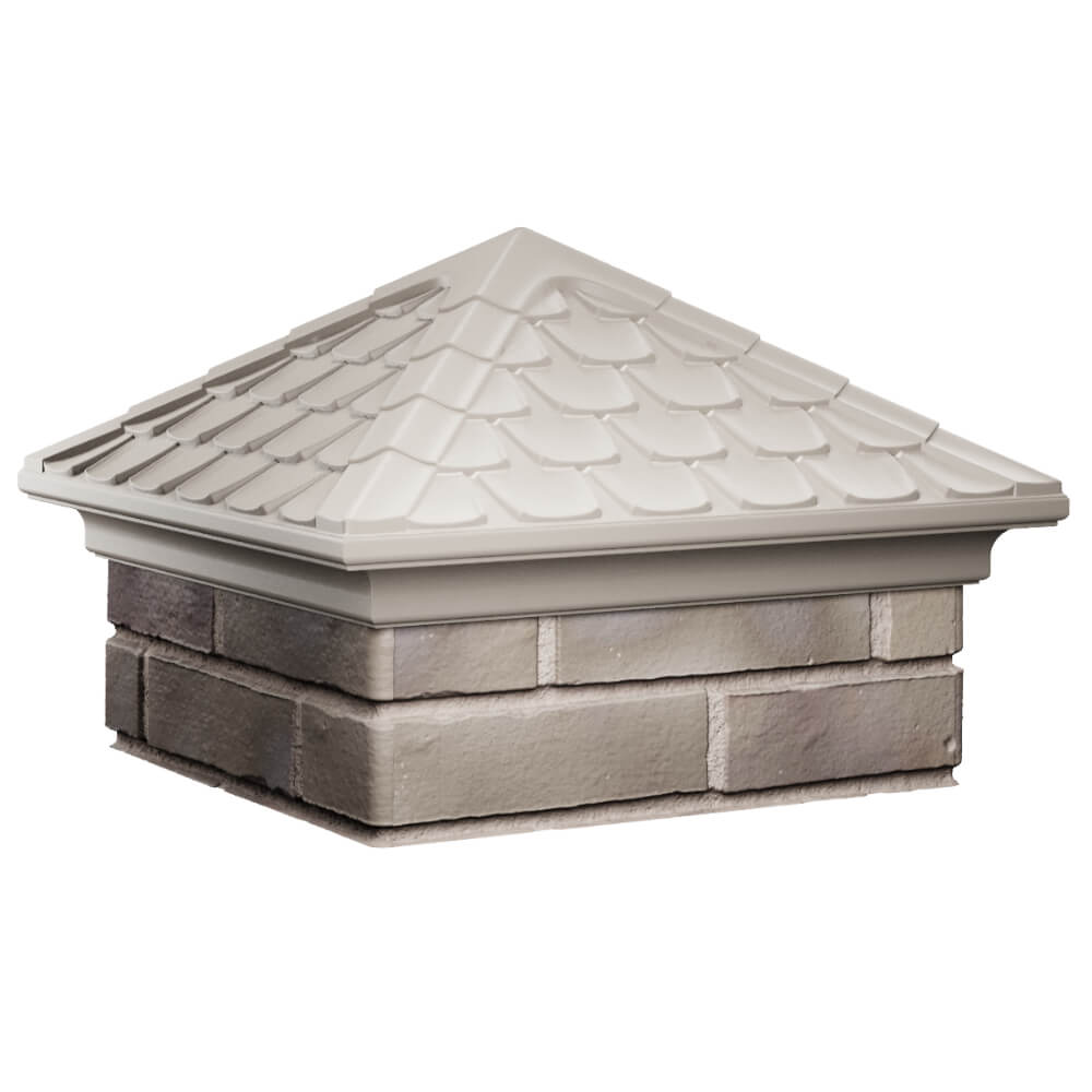 Колпак Zking Эльбрус Бежевый на столб 1.5х1.5 кирпича (385х385мм) в Воскресенске фото