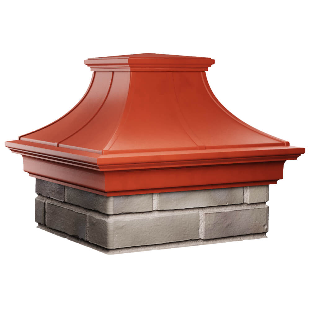 Колпак Zking Монблан Премиум Красный на столб 1.5х1.5 кирпича (385х385мм) в Воскресенске фото