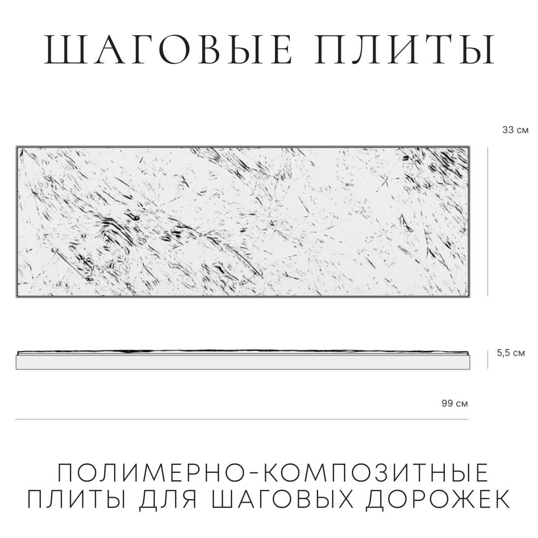 Шаговая плита STONE Графитовый Серый 990х330х55мм в Воскресенске фото