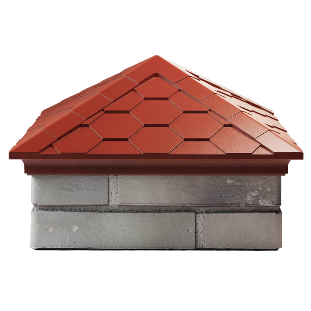 Колпак Zking Эверест Красный на столб 1.5х1.5 кирпича (390х390мм) Воскресенск фото