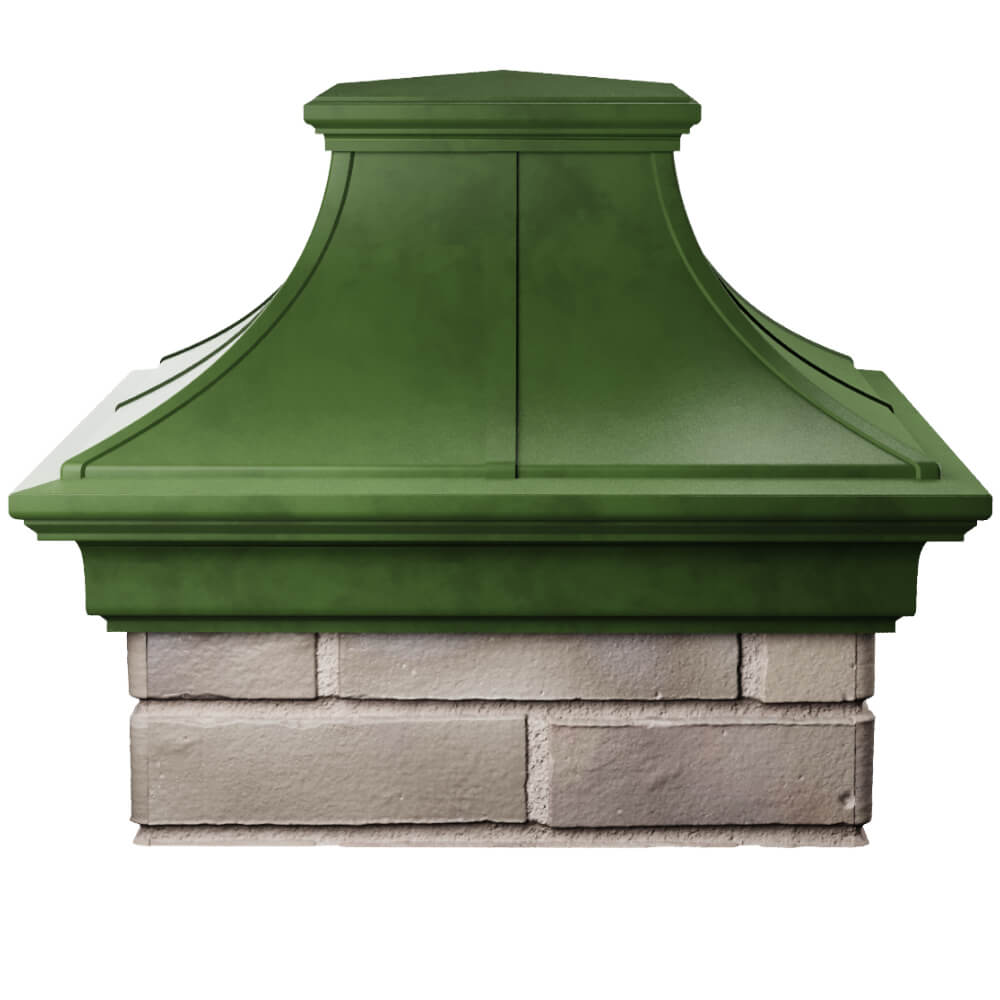 Колпак Zking Монблан Премиум Зеленый на столб 1.5х1.5 кирпича (385х385мм) Воскресенск фото