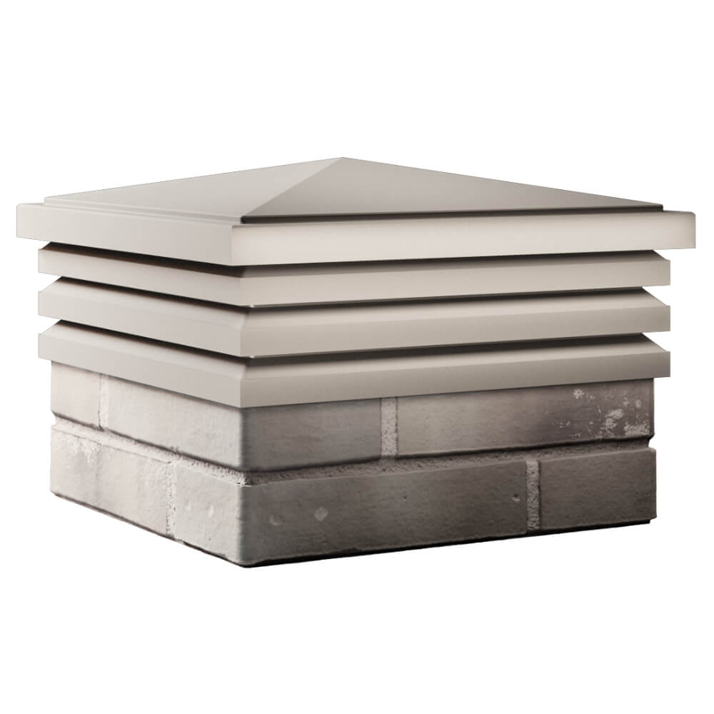 Колпак Zking Бона ХайТек Бежевый на столб 1.5х1.5 кирпича (385х385мм) в Воскресенске фото