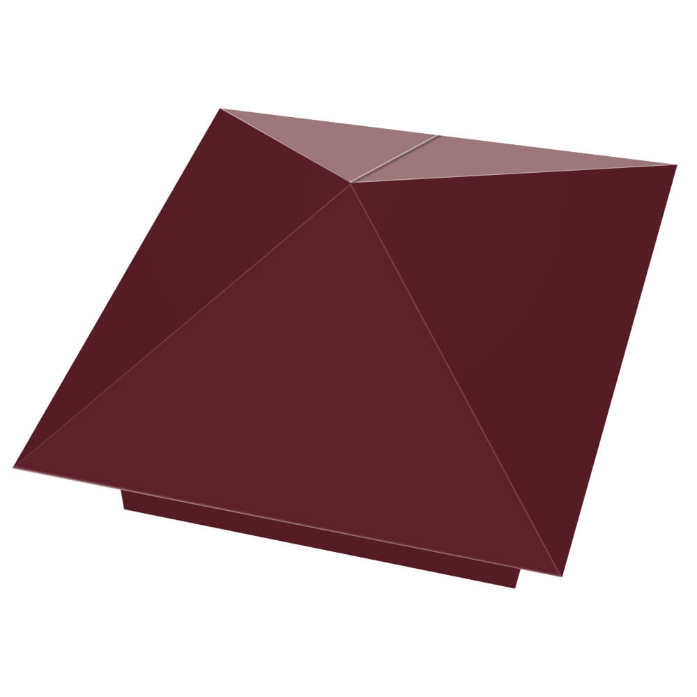 Колпак металлический 390х390мм RAL3005 Красное Вино заборный Воскресенск фото