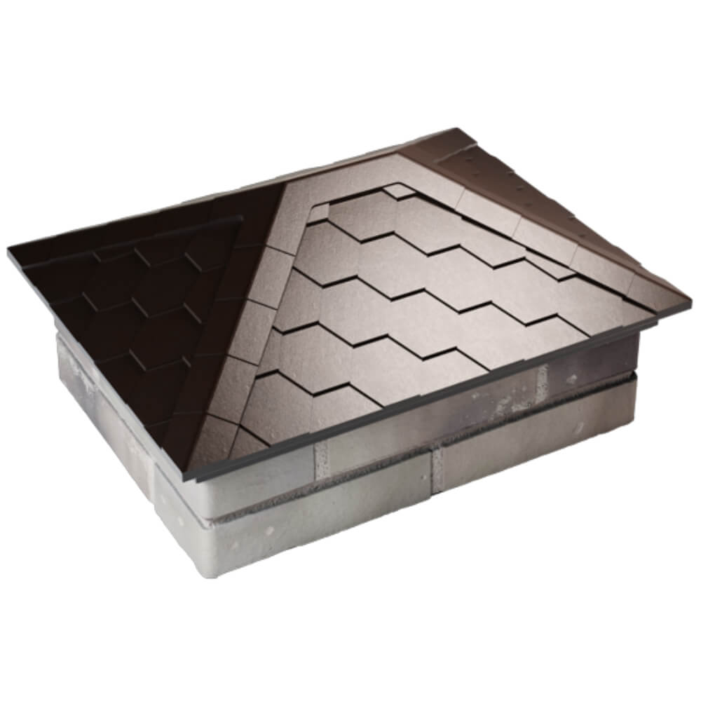 Колпак Zking Эверест Коричневый на столб 2х1.5 кирпича (520х390мм) Воскресенск фото