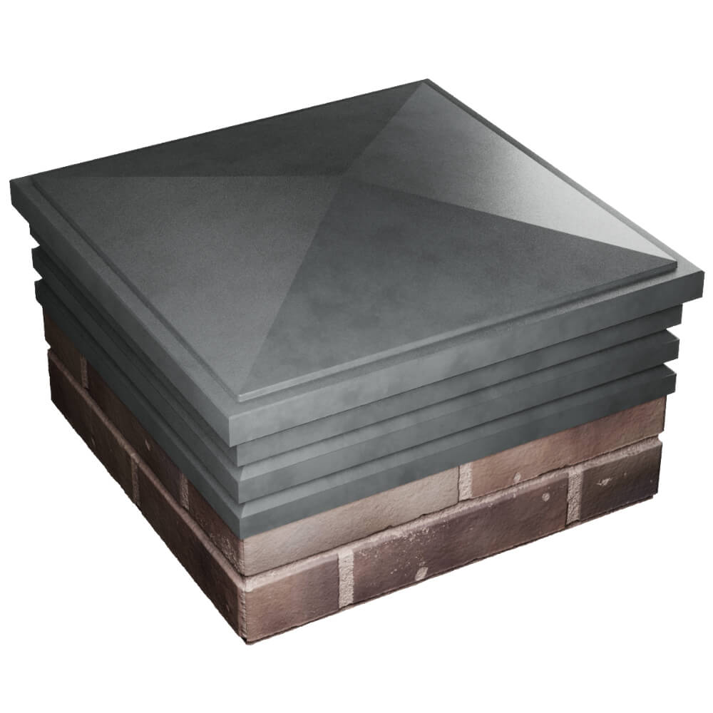 Колпак Zking Бона ХайТек Серый на столб 2х2 кирпича (513х513мм) в Воскресенске фото