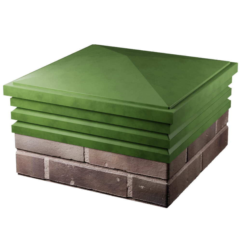 Колпак Zking Бона ХайТек Зеленый на столб 2х2 кирпича (513х513мм) в Воскресенске фото