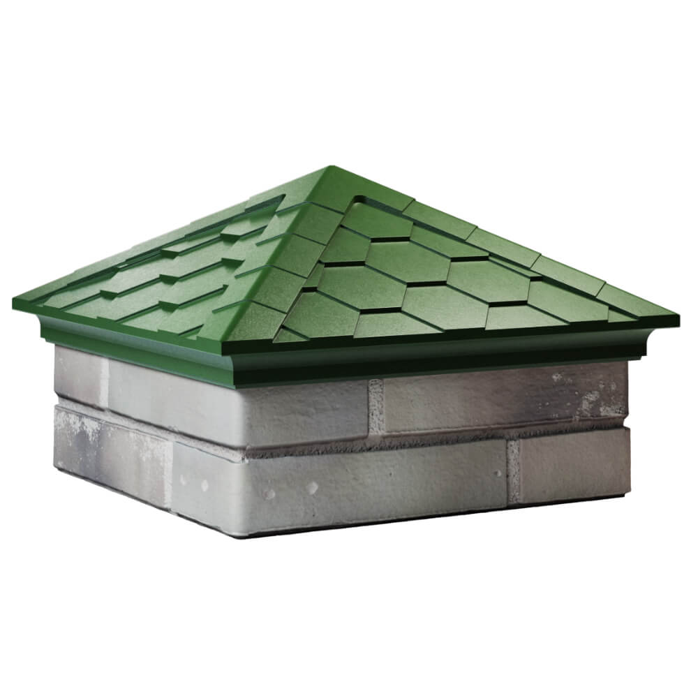 Колпак Zking Эверест Зеленый на столб 1.5х1.5 кирпича (390х390мм) в Воскресенске фото