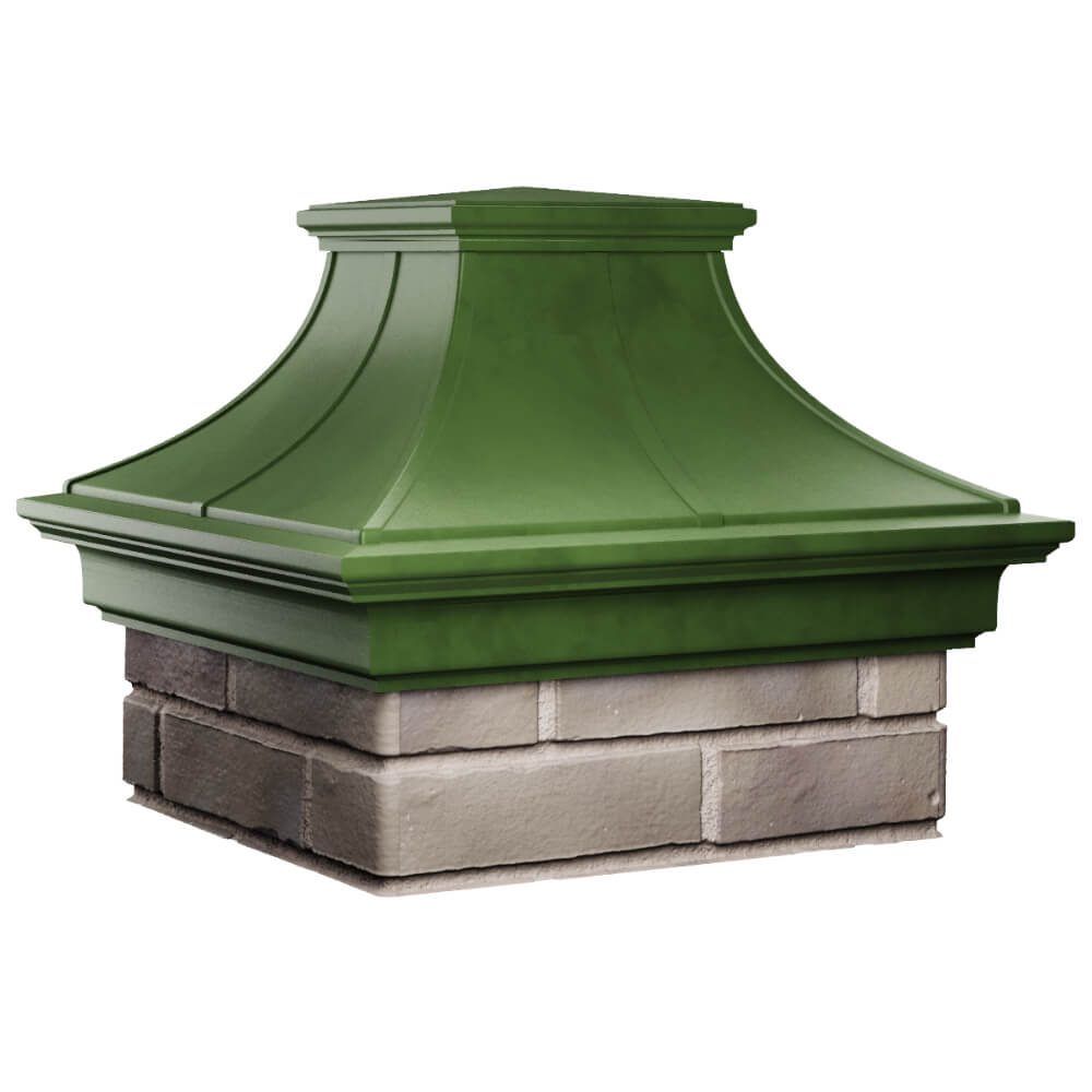 Колпак Zking Монблан Премиум Зеленый на столб 1.5х1.5 кирпича (385х385мм) в Воскресенске фото
