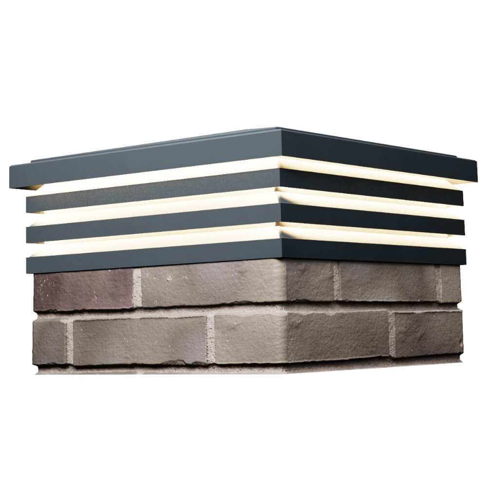 Колпак Zking Бона ХайТек Серый на столб 1.5х1.5 кирпича (385х385мм) с подсветкой в Воскресенске фото