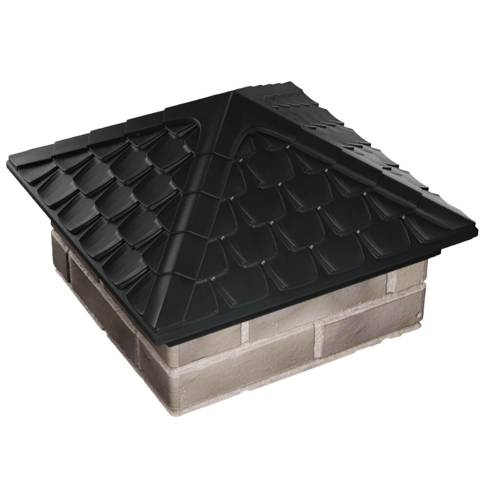 Колпак Zking Эльбрус Черный на столб 1.5х1.5 кирпича (385х385мм) в Воскресенске фото