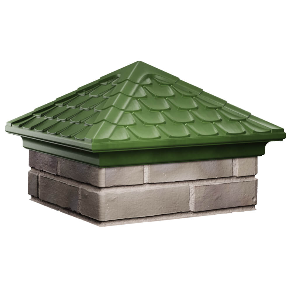 Колпак Zking Эльбрус Зеленый на столб 1.5х1.5 кирпича (385х385мм) в Воскресенске фото