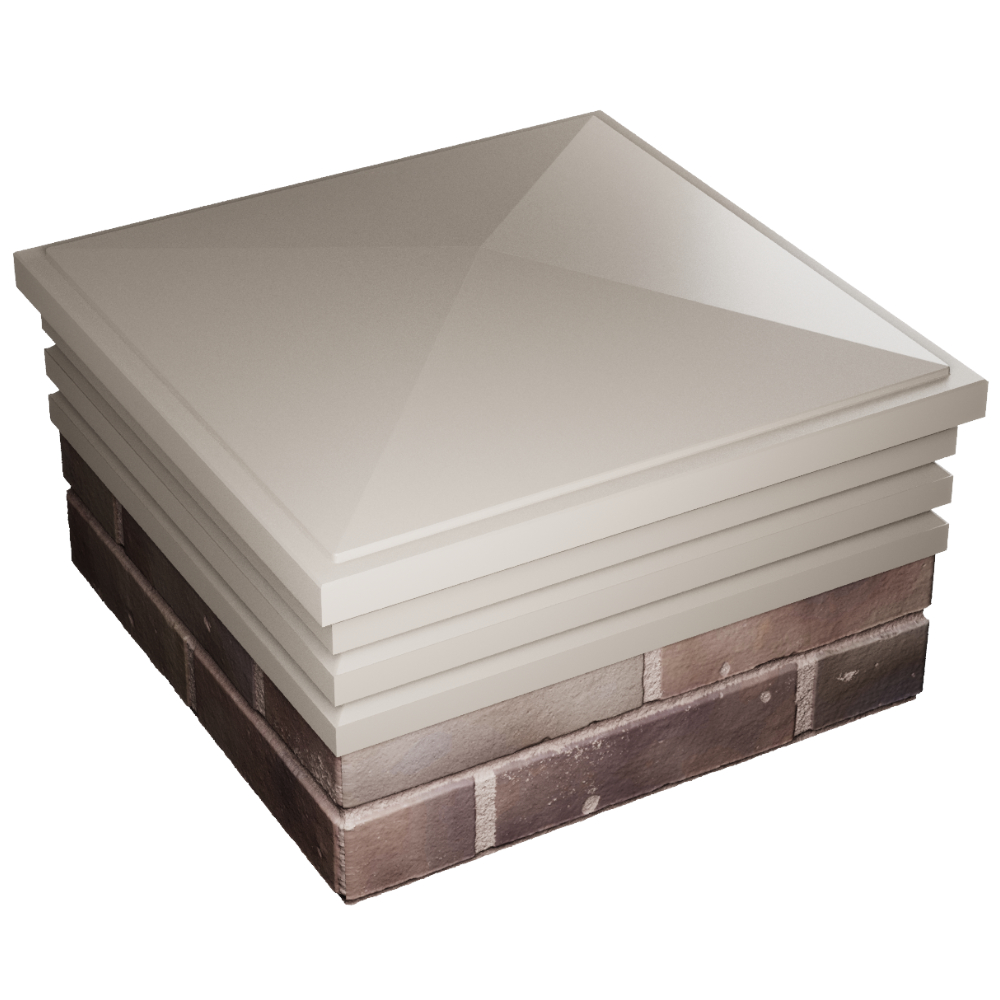 Колпак Zking Бона ХайТек Бежевый на столб 2х2 кирпича (513х513мм) в Воскресенске фото