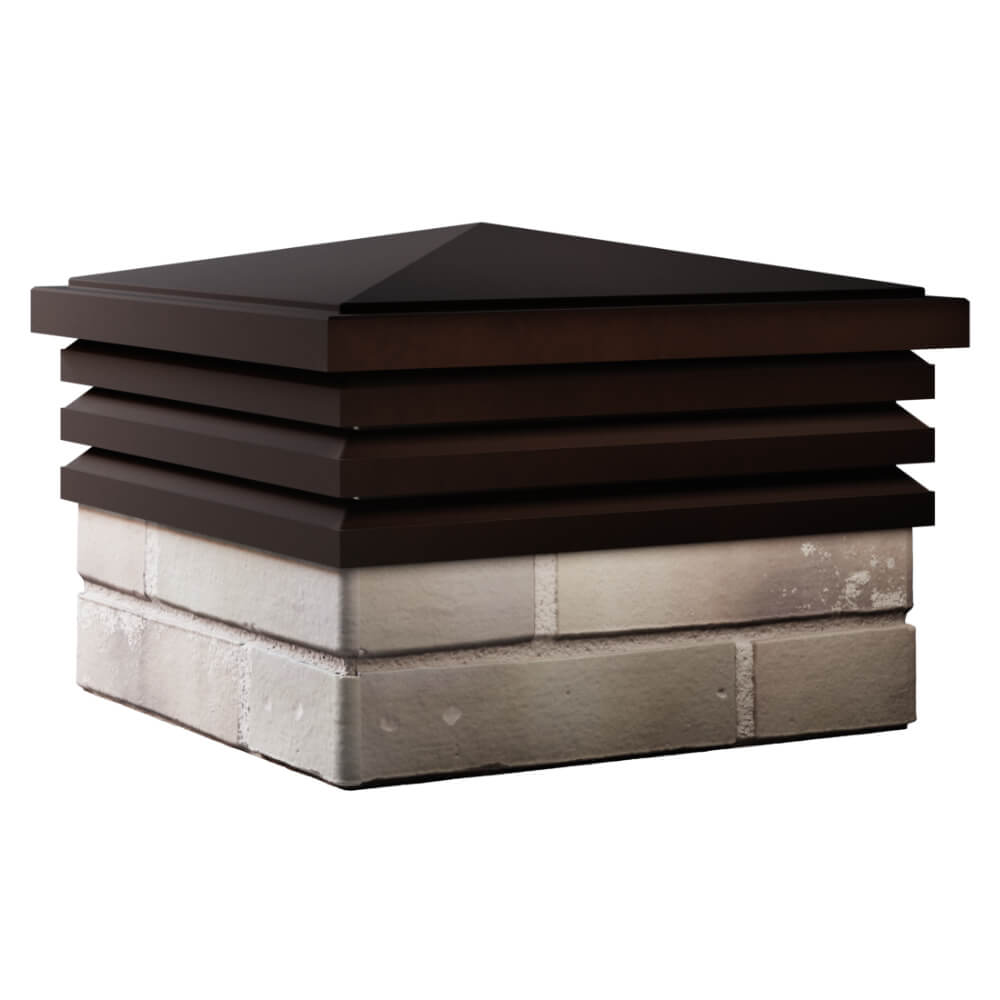 Колпак Zking Бона ХайТек Коричневый на столб 1.5х1.5 кирпича (385х385мм) в Воскресенске фото