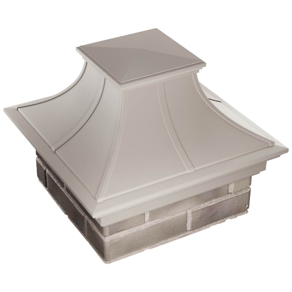Колпак Zking Монблан Премиум Бежевый на столб 1.5х1.5 кирпича (385х385мм) в Воскресенске фото