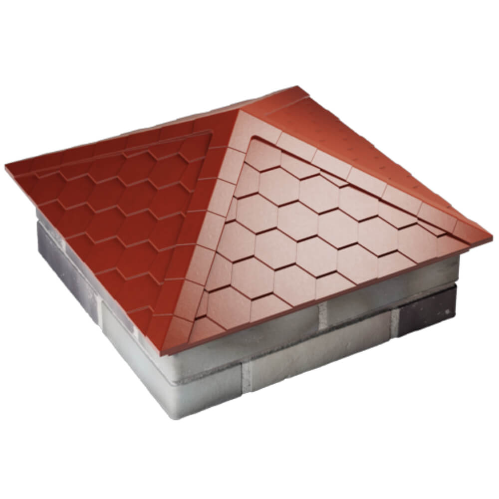 Колпак Zking Эверест Красный на столб 2х2 кирпича (535х535мм) Воскресенск фото